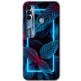 Tecno Spark 7 Pro Mekanik Yaprak 4 Baskılı Uyumlu Silikon Kılıf