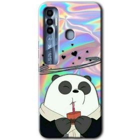 Tecno Spark 7 Pro Milkshake Panda Baskılı Uyumlu Silikon Kılıf