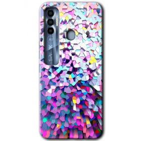 Tecno Spark 7 Pro Mosaic Fragments Colorfull Baskılı Uyumlu Silikon Kılıf