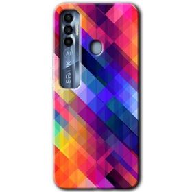 Tecno Spark 7 Pro Multi Oblique Baskılı Uyumlu Silikon Kılıf