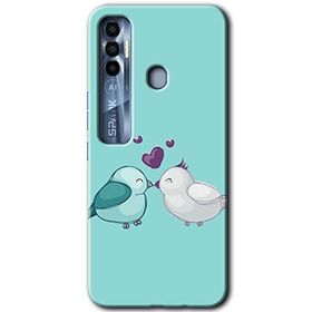 Tecno Spark 7 Pro Mutlu Kuşlar Baskılı Uyumlu Silikon Kılıf