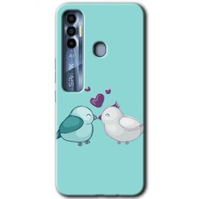 Tecno Spark 7 Pro Mutlu Kuşlar Baskılı Uyumlu Silikon Kılıf