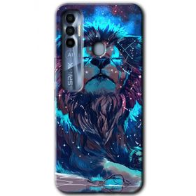 Tecno Spark 7 Pro Neon Aslan Baskılı Uyumlu Silikon Kılıf