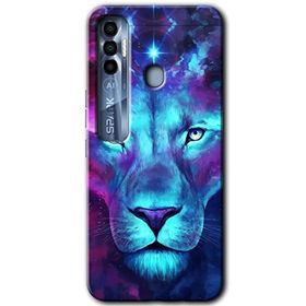 Tecno Spark 7 Pro Neon Lion Baskılı Uyumlu Silikon Kılıf