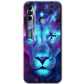 Tecno Spark 7 Pro Neon Lion Baskılı Uyumlu Silikon Kılıf