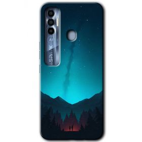 Tecno Spark 7 Pro Night Fores Mount Baskılı Uyumlu Silikon Kılıf