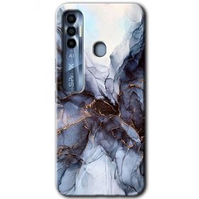 Tecno Spark 7 Pro Otantik Mermer Baskılı Uyumlu Silikon Kılıf
