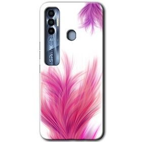 Tecno Spark 7 Pro Pembe Tüy Baskılı Uyumlu Silikon Kılıf