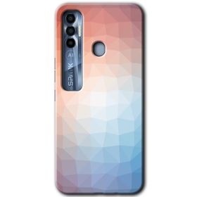 Tecno Spark 7 Pro Polygon Graident 3 Baskılı Uyumlu Silikon Kılıf