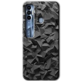 Tecno Spark 7 Pro Polygon Graident 3 Baskılı Uyumlu Silikon Kılıf