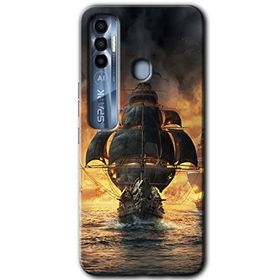 Tecno Spark 7 Pro Siyah İnci Baskılı Uyumlu Silikon Kılıf