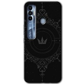 Tecno Spark 7 Pro Siyah Mandala 1 Baskılı Uyumlu Silikon Kılıf