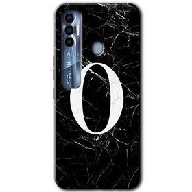 Tecno Spark 7 Pro Siyah Mermer Desenli Ö Harfi Baskılı Uyumlu Silikon Kılıf
