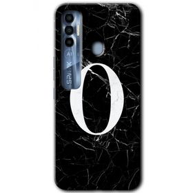 Tecno Spark 7 Pro Siyah Mermer Desenli Ö Harfi Baskılı Uyumlu Silikon Kılıf