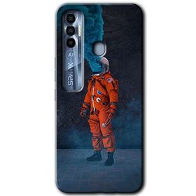 Tecno Spark 7 Pro Smoke Astronot Baskılı Uyumlu Silikon Kılıf