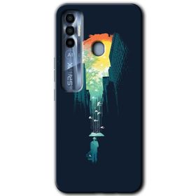 Tecno Spark 7 Pro Spots Lilac Baskılı Uyumlu Silikon Kılıf