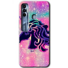 Tecno Spark 7 Pro Unicorn Kristal Baskılı Uyumlu Silikon Kılıf