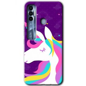 Tecno Spark 7 Pro Unicorn Sleep Baskılı Uyumlu Silikon Kılıf