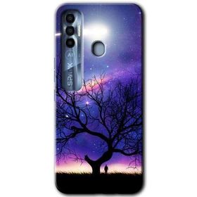 Tecno Spark 7 Pro Uzay Silüet Baskılı Uyumlu Silikon Kılıf