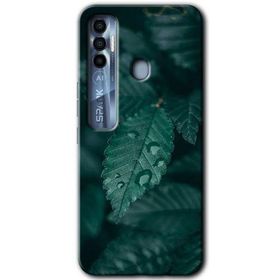Tecno Spark 7 Pro Yağmurlu Yaprak Baskılı Uyumlu Silikon Kılıf