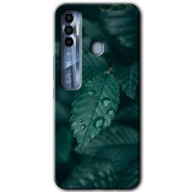 Tecno Spark 7 Pro Yağmurlu Yaprak Baskılı Uyumlu Silikon Kılıf