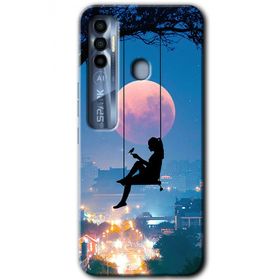 Tecno Spark 7 Pro Yalnız Kadın Baskılı Uyumlu Silikon Kılıf