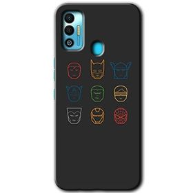 Tecno Spark 7T Avengers Minimalism Baskılı Uyumlu Silikon Kılıf