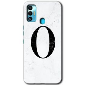 Tecno Spark 7T Beyaz Mermer Desenli M Harfi Baskılı Uyumlu Silikon Kılıf