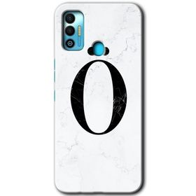 Tecno Spark 7T Beyaz Mermer Desenli Ö Harfi Baskılı Uyumlu Silikon Kılıf