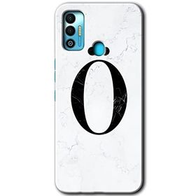 Tecno Spark 7T Beyaz Mermer Desenli Ö Harfi Baskılı Uyumlu Silikon Kılıf