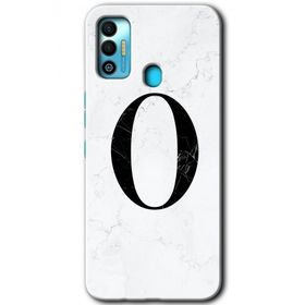 Tecno Spark 7T Beyaz Mermer Desenli Ö Harfi Baskılı Uyumlu Silikon Kılıf