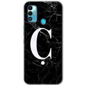 Tecno Spark 7T Beyaz Mermer Desenli U Harfi Baskılı Uyumlu Silikon Kılıf
