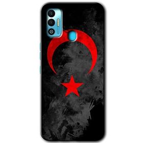 Tecno Spark 7T Black Ayyıldız Baskılı Uyumlu Silikon Kılıf