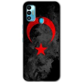 Tecno Spark 7T Black Ayyıldız Baskılı Uyumlu Silikon Kılıf