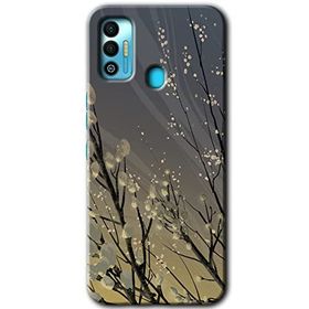 Tecno Spark 7T Branches Flowers Baskılı Uyumlu Silikon Kılıf