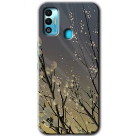 Tecno Spark 7T Branches Flowers Baskılı Uyumlu Silikon Kılıf