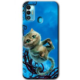 Tecno Spark 7T Çılgın Kedi Baskılı Uyumlu Silikon Kılıf