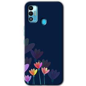 Tecno Spark 7T Çizim Çiçekleri Baskılı Uyumlu Silikon Kılıf