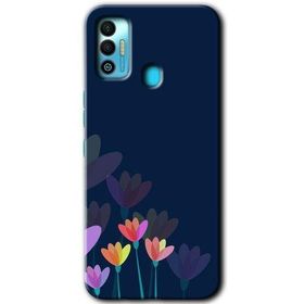 Tecno Spark 7T Çizim Çiçekleri Baskılı Uyumlu Silikon Kılıf
