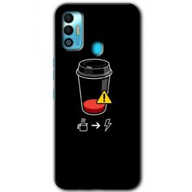 Tecno Spark 7T Coffee Battery Baskılı Uyumlu Silikon Kılıf