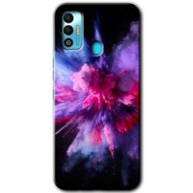 Tecno Spark 7T Color Splash Purple Baskılı Uyumlu Silikon Kılıf