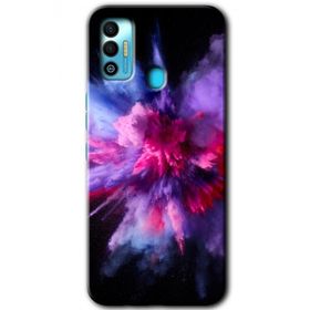 Tecno Spark 7T Color Splash Purple Baskılı Uyumlu Silikon Kılıf