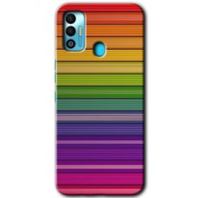 Tecno Spark 7T Colorful Lines Baskılı Uyumlu Silikon Kılıf