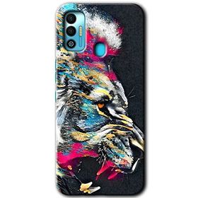 Tecno Spark 7T Colorfull Aslan Baskılı Uyumlu Silikon Kılıf