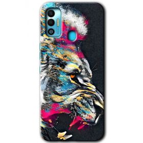 Tecno Spark 7T Colorfull Aslan Baskılı Uyumlu Silikon Kılıf