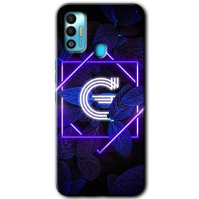 Tecno Spark 7T Dark Neon Yaprak G Harfi Baskılı Uyumlu Silikon Kılıf