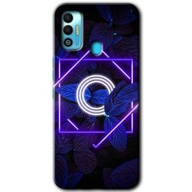 Tecno Spark 7T Dark Neon Yaprak Ö Harfi Baskılı Uyumlu Silikon Kılıf