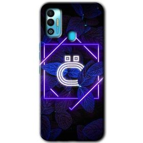 Tecno Spark 7T Dark Neon Yaprak Ö Harfi Baskılı Uyumlu Silikon Kılıf