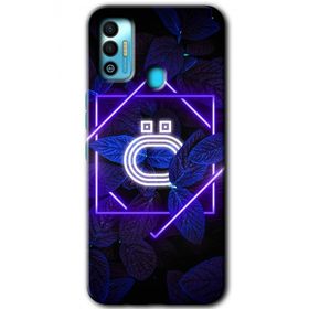 Tecno Spark 7T Dark Neon Yaprak Ö Harfi Baskılı Uyumlu Silikon Kılıf