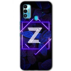 Tecno Spark 7T Dark Neon Yaprak Z Harfi Baskılı Uyumlu Silikon Kılıf